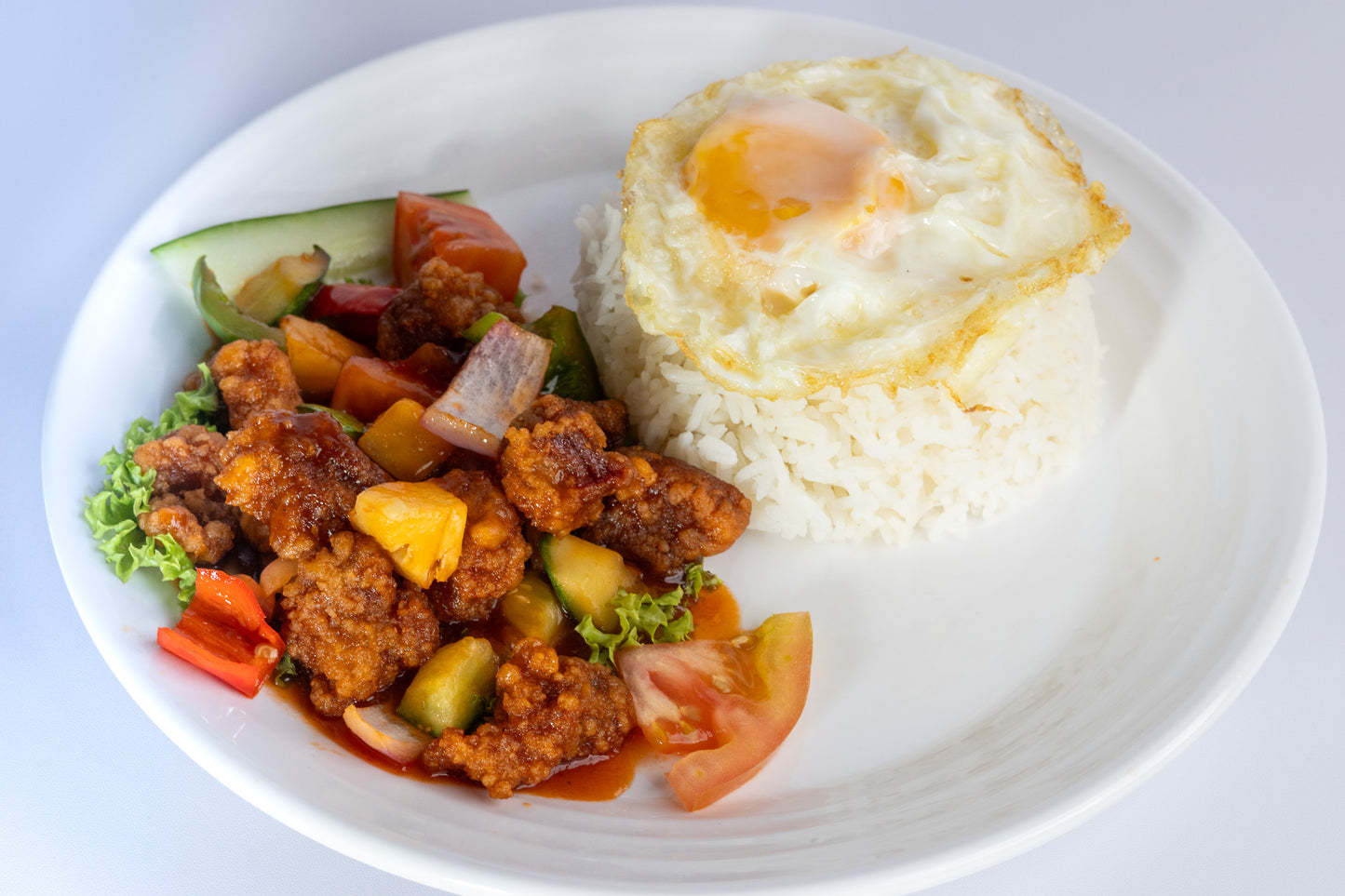 Sweet and Sour Pork Rice (甜酸猪肉饭)